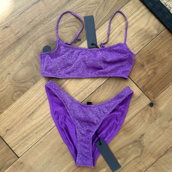 TRIANGL- MICA NORMAL VIOLET SPARKLE SET NO BAG NEW WITH TAGS 💜 - Picture 2 of 4